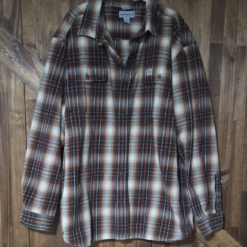 Carhartt Brown and Cream Checkered Shirt
